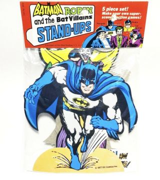 Vintage 1977 Batman & Robin & Bat Villians Stand - Ups Dc Comics (for 1)
