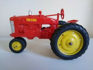 Vintage Carter TRU SCALE Tractor Red & Yellow 1/16 Scale Made in USA 3