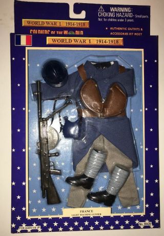 1997 Soldiers Of The World War I Wwi France Machine Gun Uniform For 12” Figure