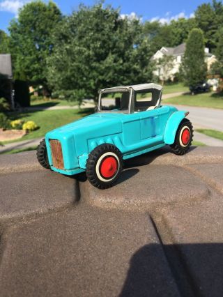 ⭐️vintage Marx Toy Hot Rod Roadster Blue Pressed Steel Car Louis Marx Toys 1967
