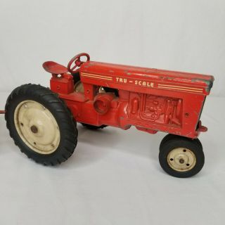 Vintage Tru Scale Tractor Fender Side Utility Trailer With Tailgate Red 1:18 2