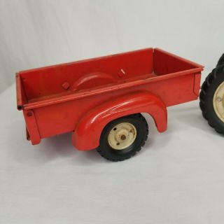 Vintage Tru Scale Tractor Fender Side Utility Trailer With Tailgate Red 1:18 3