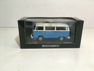 Vintage Minichamps 1:43 Volkswagen Vw T2 Bus Rare Blue/white Mib