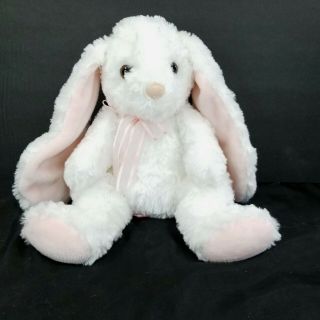 Douglas Cuddle White Pink Bunny Rabbit Plush With Pink Bow 12 " Stuffed Easter