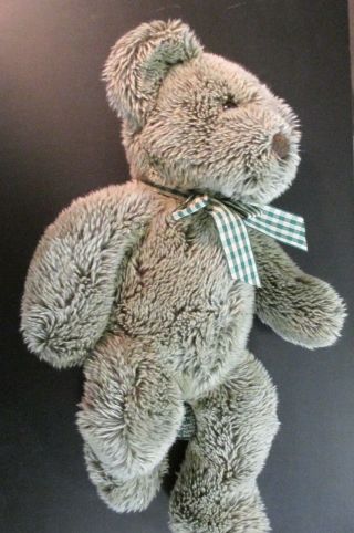 Bears From The Past " Ashley " 13 " Green Plush With Gingham Bow Russell Berrie