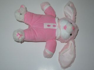 Dan Dee Pink Bunny Rabbit Slippers Pajamas White Plush Stuffed Animal Easter Egg 2