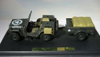 Us Army 1942 Willys Jeep & Trailer Gonio Kaden 1:24 Military Diecast 08660