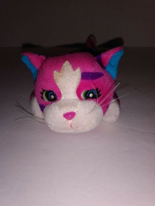 Lisa Frank Pink Twinkle Star Kitty Cat Plush Bean Bag 8 " Long