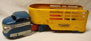 Vintage Wyandotte Express Cattle Truck &trailer Pressed Steel Toy