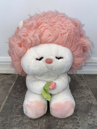 12 " Vintage 1982 R Dakin Baby Pink Frou Frou Fluff Up Stuffed Animal Plush Toy B