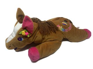 Vintage 1998 22” Lisa Frank Rainbow Chaser Pony Bean Bag Toy Horse Plush