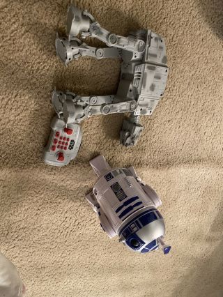 Star Wars At - At Walker Sounds Walking Lucasfilm Ltd Thinkway Toy,  Remote R2 - D2