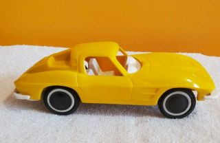 Vintage Tonka Yellow 1963 Corvette Split Window Toy Car - 6 ½ Long - Plastic