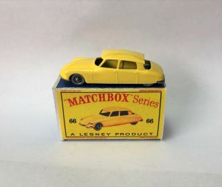 Lesney Matchbox 66a Citroen Ds19,  Rare Silver Plastic Wheels,  Boxed,  Restored