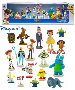 Disney Store Toy Story 4 Mega Figurine 19 Piece Pvc Gift Set Buzz Rex Woody