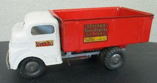 Vintage Pressed Steel Structo Toyland Construction Company Wind Up Dump Truck