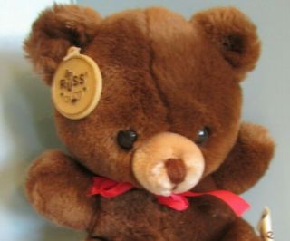 9 " Plush/stuffed Russ Bears Musical Teddy Wind Up " Whistle A Happy Tune "