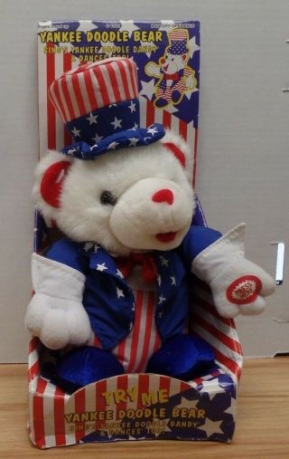 Yankee Doodle Bear Stuffed 1999 Battery Operated Toy 111518dbt