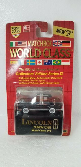 Vintage 1990 Matchbox World Class Lincoln Town Series Ii Black Limited Edition