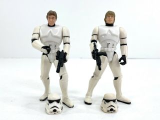 Kenner Star Wars Potf 2 Luke Skywalker & Han Solo In Stormtrooper Disguise