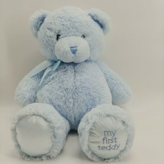 Baby Gund My First Teddy Bear Stuffed Animal Plush Blue 24 " Euc Soft