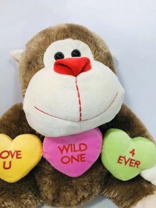 Large Dan Dee Monkey Gorilla Holding Valentine Candy Hearts Plush Stuffed Animal 2