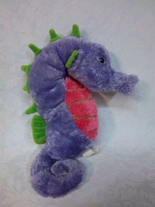 2006 Princess Pink Purple Seahorse 14 " Plush Soft Toy Stuffed Animal