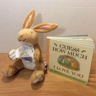 Guess How Much I Love You Board Book & Nutbrown Hare Bunny Plush Sam Mcbratney