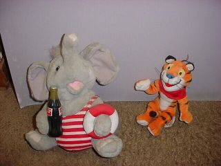 Coca Cola Elephant And Tony The Tiger Stuffed Animals