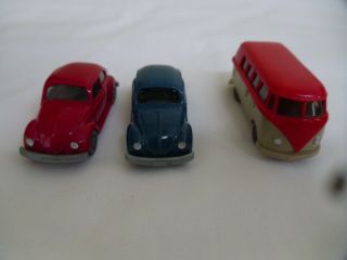 3 Set Mirco Cars Vw Bus / Beetle Cars Made In Germany Rare Set Toy