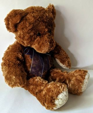 Princess Soft Toys Brown Teddy Bear Star Bow Plush Stuffed Animal 16 " 2002