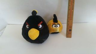 Commonwealth Angry Birds Black Bomb Yellow Bird Talking Plush X2