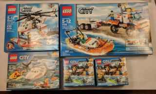 Lego City 7726 Coast Guard Truck 60013 Helicopter 60164 Sea Plane 60163 Starter