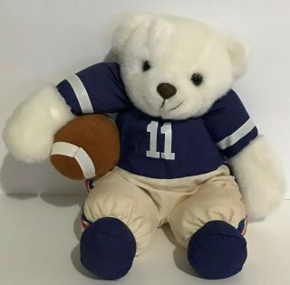 Vintage 1989 Prestige Toy Football Teddy Bear Plush Stuffed Animal Toy 14” 8462