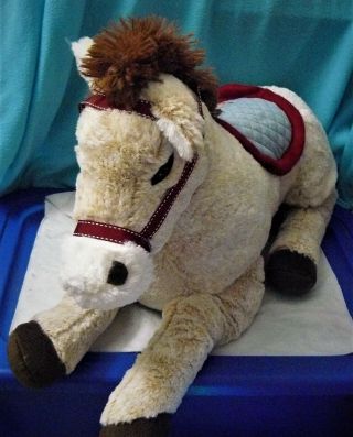 Hugfun International Pony Horse Tan Brown Plush W/sound Stuffed Animal Toy 21 " L