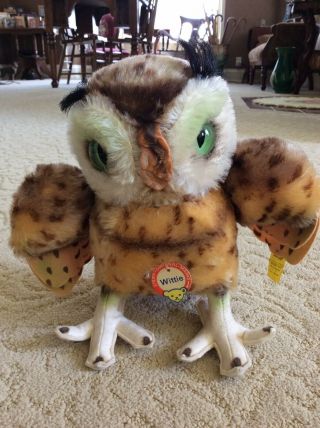 Vintage Steiff Plush Wittie The Owl - Germany.