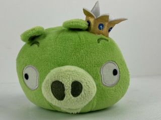 Commonwealth Angry Birds Green King Pig Gold Crown With Sound 5 " Plush 2010