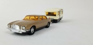 R&l Diecast Vintage Matchbox Superkings K66/69 Jaguar Xj12 & Caravan Trailer