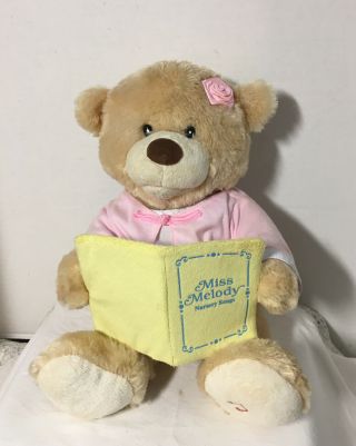 Cuddle Barn Miss Melody Singing Animated Plush Toy Teddy Bear Pink Discontinued