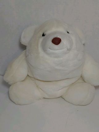 A10_vintage Gund White Snuffles Polar Bear Plush Stuffed Animal 1980