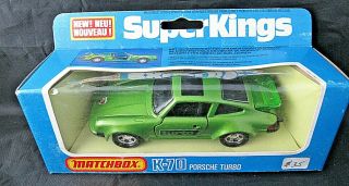 Vintage Matchbox Superkings K - 70 Porsche 911 Turbo Green - - Cool