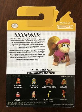 World of Nintendo DIXIE KONG Figure Series 1 - 5 Jakks Donkey Kong 2.  5 