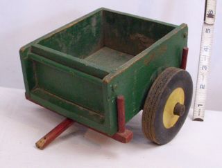 Peter Mar Farm Tractor Box Trailer Wood Toy In Green