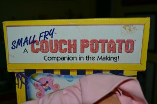 Vtg 1987 Small Fry Couch Potato Baby Girl Plush Doll w Sack Coleco Box 2