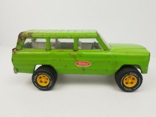 Vintage TONKA Jeep Wagoneer Metal Lime Green Toy Scale Model 2