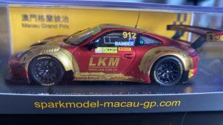 1/43 Spark Manthey Porsche 911 Gt3 R No.  912 Bamber 2018 Macau Sa164