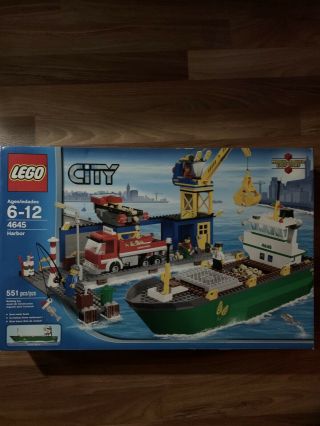 Lego 4645 Harbor Set City Ship Boat Harbour Marina Factory Box