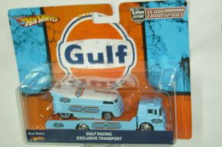 Hot Wheels Team Transport Gulf Racing Vw Drag Bus & Ford C - 800 Exclusive Real/r