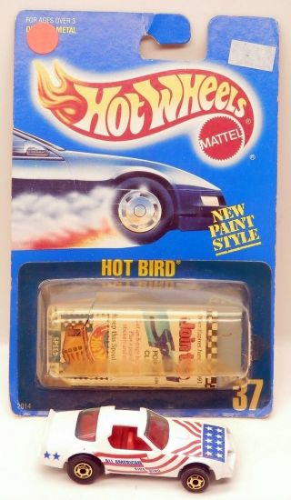 Vintage Hot Wheels 37 Pontiac Firebird Hot Bird White W/ " Hot Ones " Gho 1/64