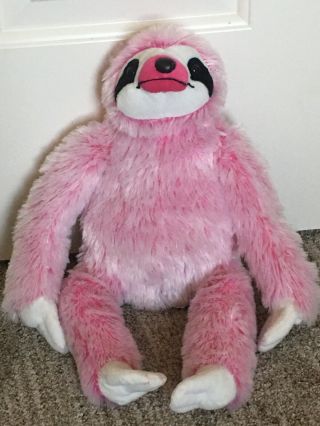 Kellytoy Frosted Pink Sloth 16 " Stuffed Plush Animal Soft Toy Lovey Plushie
